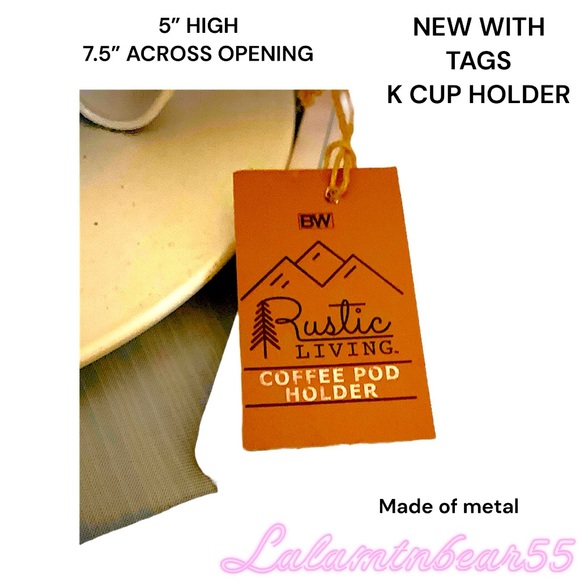 NEW WITH TAGS DECORATIVE K CUP/ACCESSORIES HOLDER-HOLDS 20 K CUPS-MADE OF METAL - Picture 4 of 10